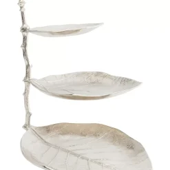 KARE Design Geschirr & Tischaccessoires-Deko Etagere Leaf Silber
