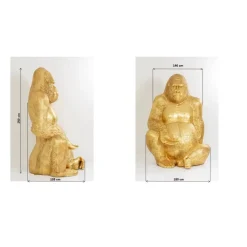 KARE Design Deko & Geschenkartikel-Deko Figur Gorilla Gold Xxl 249