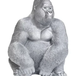 KARE Design Deko & Geschenkartikel-Deko Figur Monkey Gorilla Side Xl Silber Matt