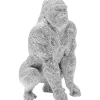 KARE Design Deko & Geschenkartikel-Deko Figur Shiny Gorilla Silber 46Cm