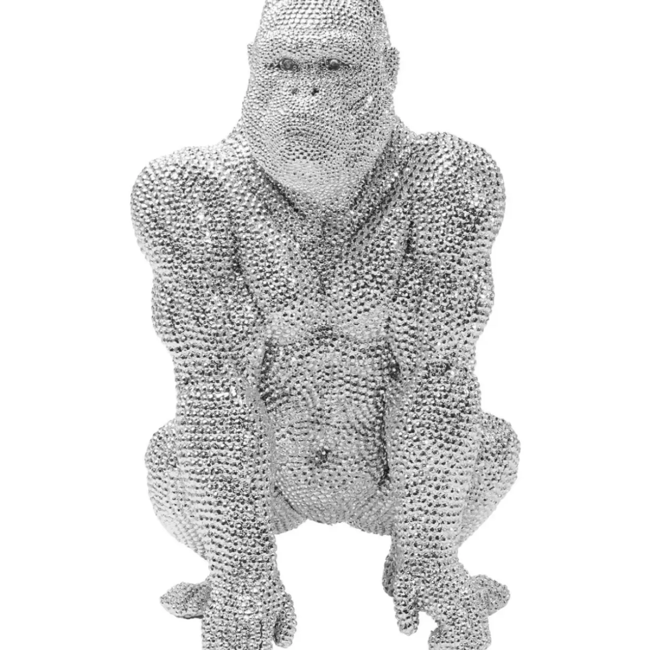 KARE Design Deko & Geschenkartikel-Deko Figur Shiny Gorilla Silber 46Cm
