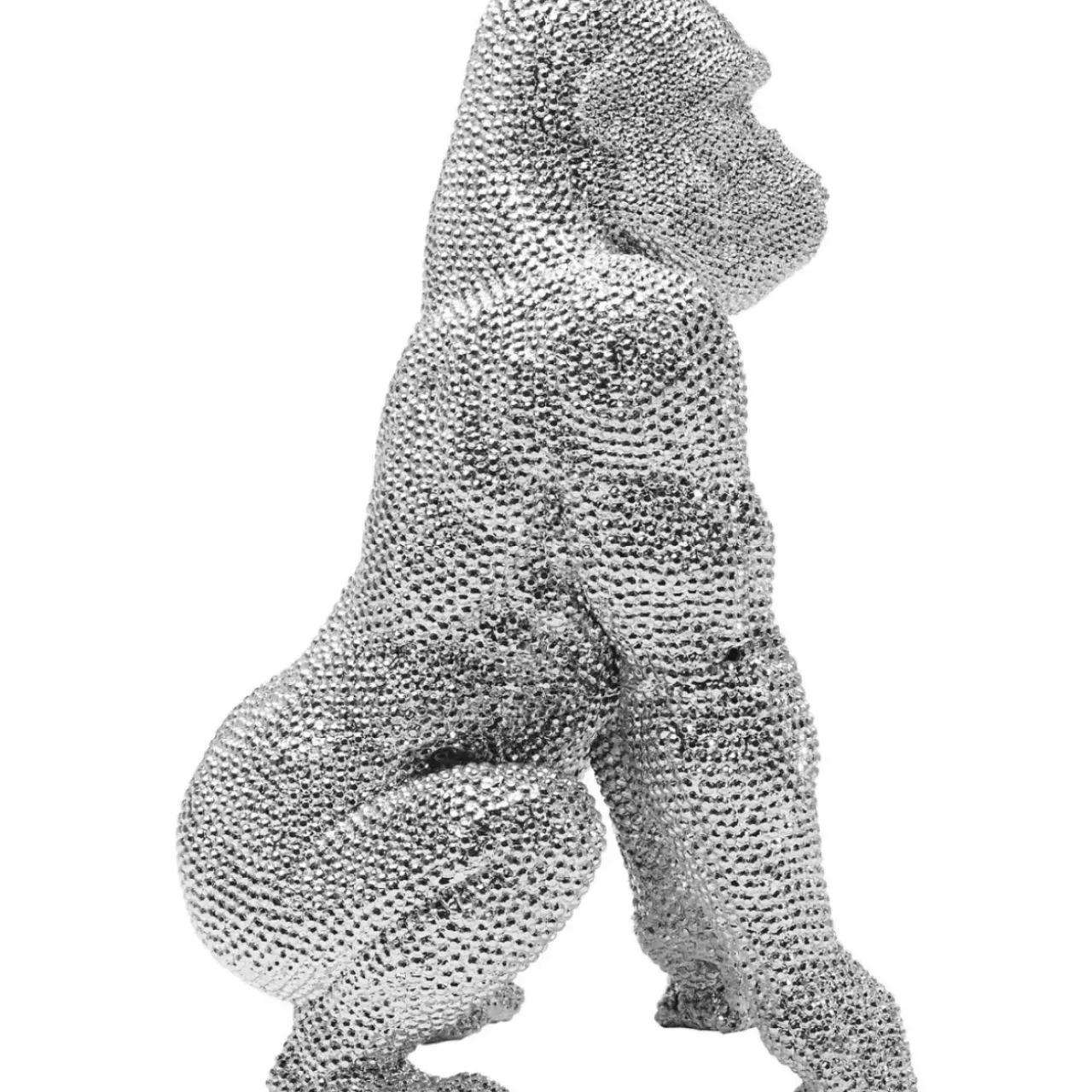 KARE Design Deko & Geschenkartikel-Deko Figur Shiny Gorilla Silber 46Cm
