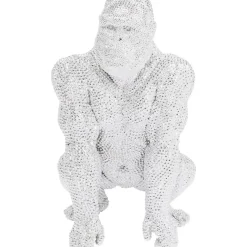 KARE Design Deko & Geschenkartikel-Deko Figur Shiny Gorilla Silber 80Cm