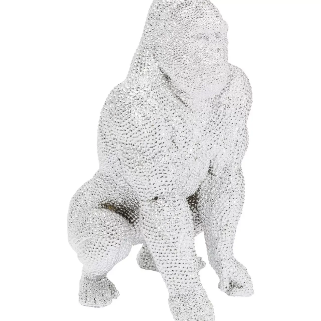 KARE Design Deko & Geschenkartikel-Deko Figur Shiny Gorilla Silber 80Cm