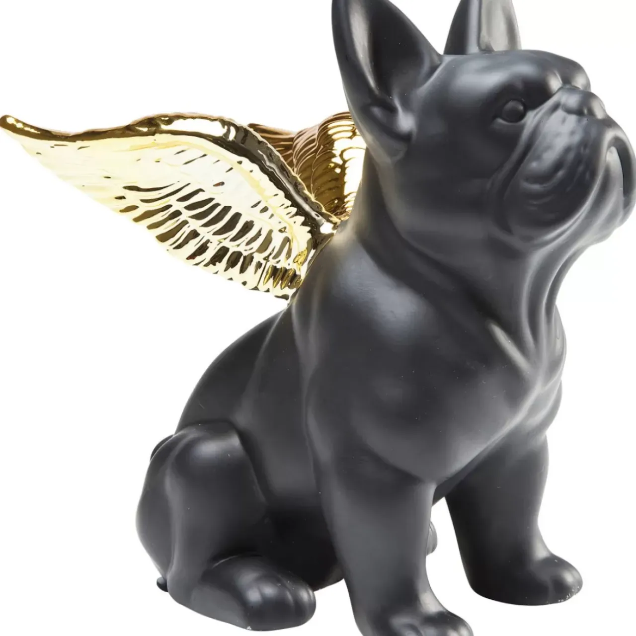 KARE Design Deko & Geschenkartikel-Deko Figur Sitting Angel Dog Gold-Schwarz