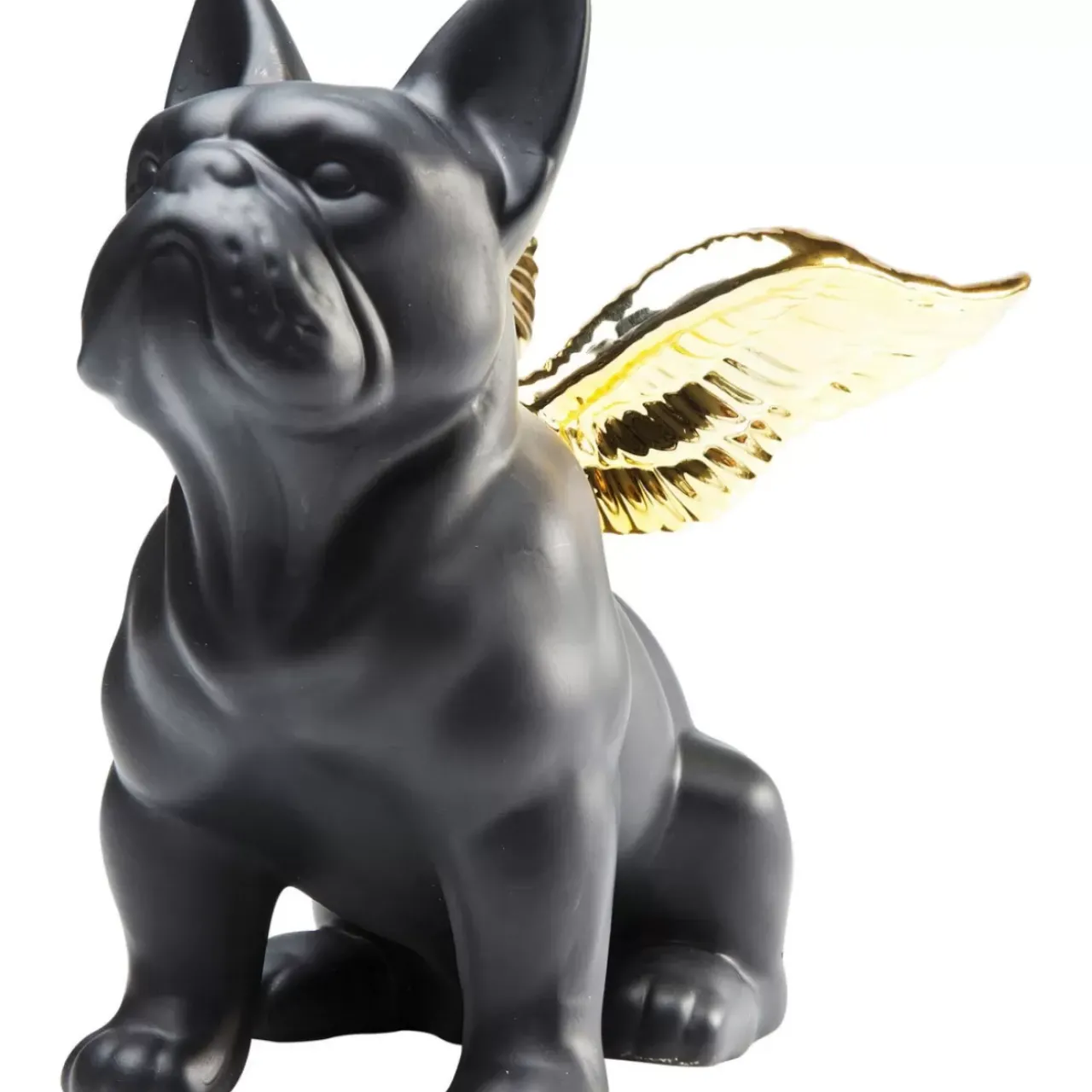 KARE Design Deko & Geschenkartikel-Deko Figur Sitting Angel Dog Gold-Schwarz
