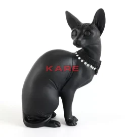 KARE Design Deko & Geschenkartikel-Deko Figur Sitting Cat Audrey Schwarz 27Cm