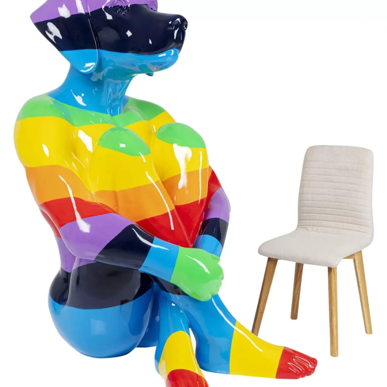 KARE Design Deko & Geschenkartikel-Deko Figur Sitting Dog Rainbow 173