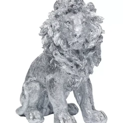 KARE Design Deko & Geschenkartikel-Deko Figur Sitting Lion Silber 42Cm