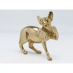 KARE Design Deko & Geschenkartikel-Deko Figur Standing Cat Audrey Gold 29Cm