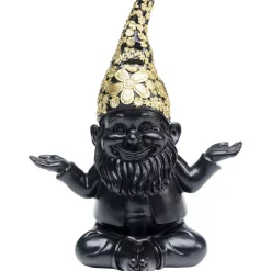 KARE Design Deko & Geschenkartikel-Deko Figur Zwerg Meditation Schwarz Gold 19