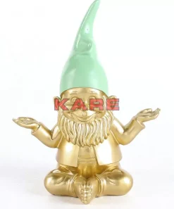 KARE Design Deko & Geschenkartikel-Deko Figur Zwerg Meditation Gold Grun 19Cm
