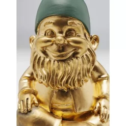 KARE Design Deko & Geschenkartikel-Deko Figur Zwerg Sitting Gold Grun 19Cm