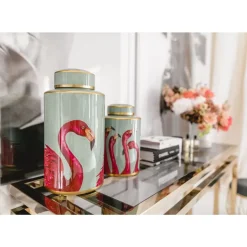 KARE Design Deko & Geschenkartikel-Deko Gefas Flamingos 29Cm