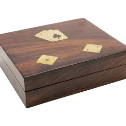 KARE Design Deko & Geschenkartikel-Deko Karten Box Gamble Wood (7/Tlg.)