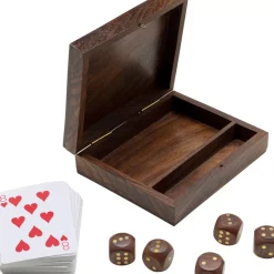 KARE Design Deko & Geschenkartikel-Deko Karten Box Gamble Wood (7/Tlg.)