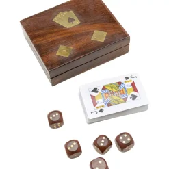 KARE Design Deko & Geschenkartikel-Deko Karten Box Gamble Wood (7/Tlg.)
