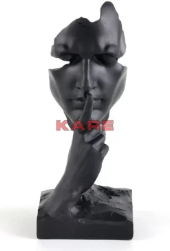 KARE Design Deko & Geschenkartikel-Deko Objekt Quiet Face Schwarz 31Cm