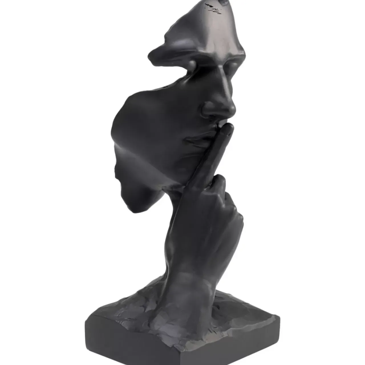KARE Design Deko & Geschenkartikel-Deko Objekt Quiet Face Schwarz 31Cm