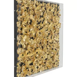 KARE Design Bilder-Deko Rahmen Gold Flower 60X60Cm
