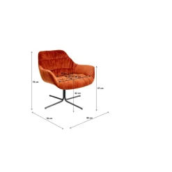 KARE Design Sessel-Drehsessel Bristol Rostrot