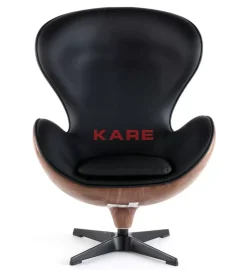 KARE Design Sessel-Drehsessel Lounge Black Walnut