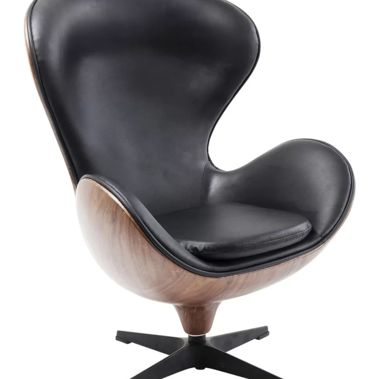 KARE Design Sessel-Drehsessel Lounge Black Walnut