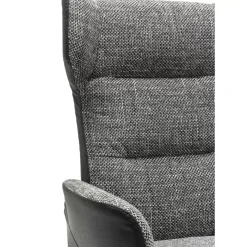 KARE Design Sessel-Drehsessel Mit Hocker Ohio Salt And Pepper