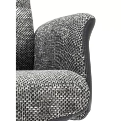 KARE Design Sessel-Drehsessel Mit Hocker Ohio Salt And Pepper