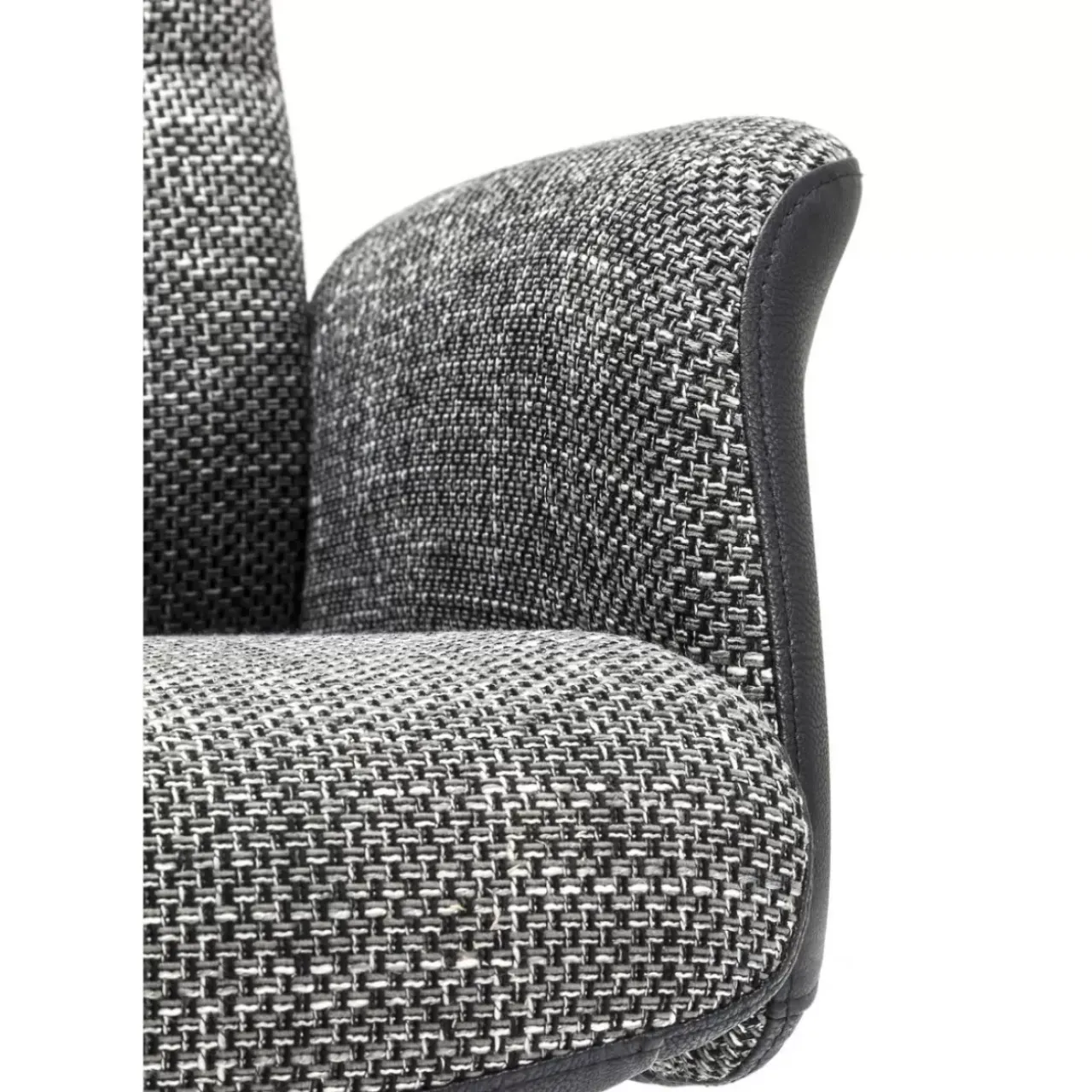 KARE Design Sessel-Drehsessel Mit Hocker Ohio Salt And Pepper