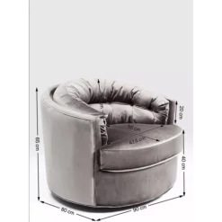 KARE Design Sessel-Drehsessel Music Hall Grau