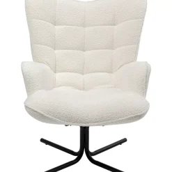 KARE Design Sessel-Drehsessel Oscar Boucle Creme