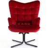 KARE Design Sessel-Drehsessel Oscar Velvet Rot