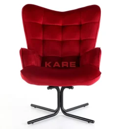 KARE Design Sessel-Drehsessel Oscar Velvet Rot