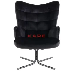 KARE Design Sessel-Drehsessel Oscar Velvet Schwarz