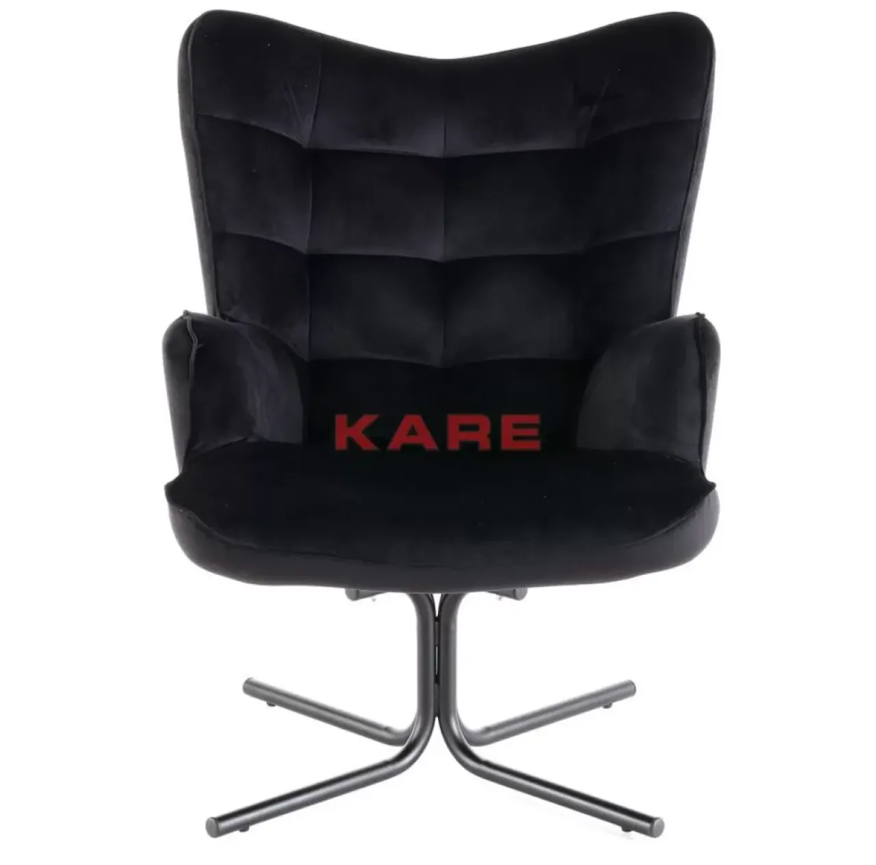KARE Design Sessel-Drehsessel Oscar Velvet Schwarz