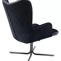 KARE Design Sessel-Drehsessel Oscar Velvet Schwarz