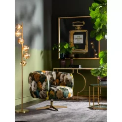 KARE Design Sessel-Drehsessel Peony Flower Gelb