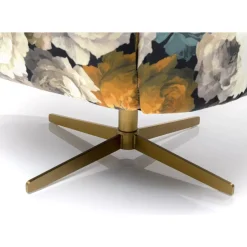 KARE Design Sessel-Drehsessel Peony Flower Gelb