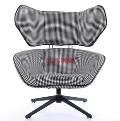 KARE Design Sessel-Drehsessel Toledo Schwarz Weiss