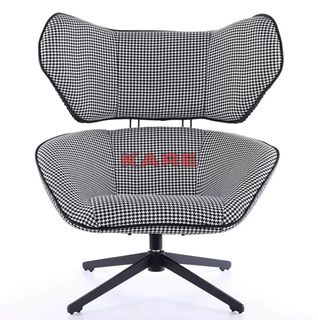 KARE Design Sessel-Drehsessel Toledo Schwarz Weiss