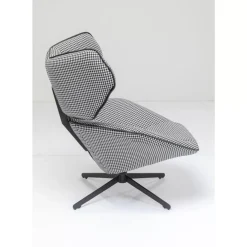 KARE Design Sessel-Drehsessel Toledo Schwarz Weiss