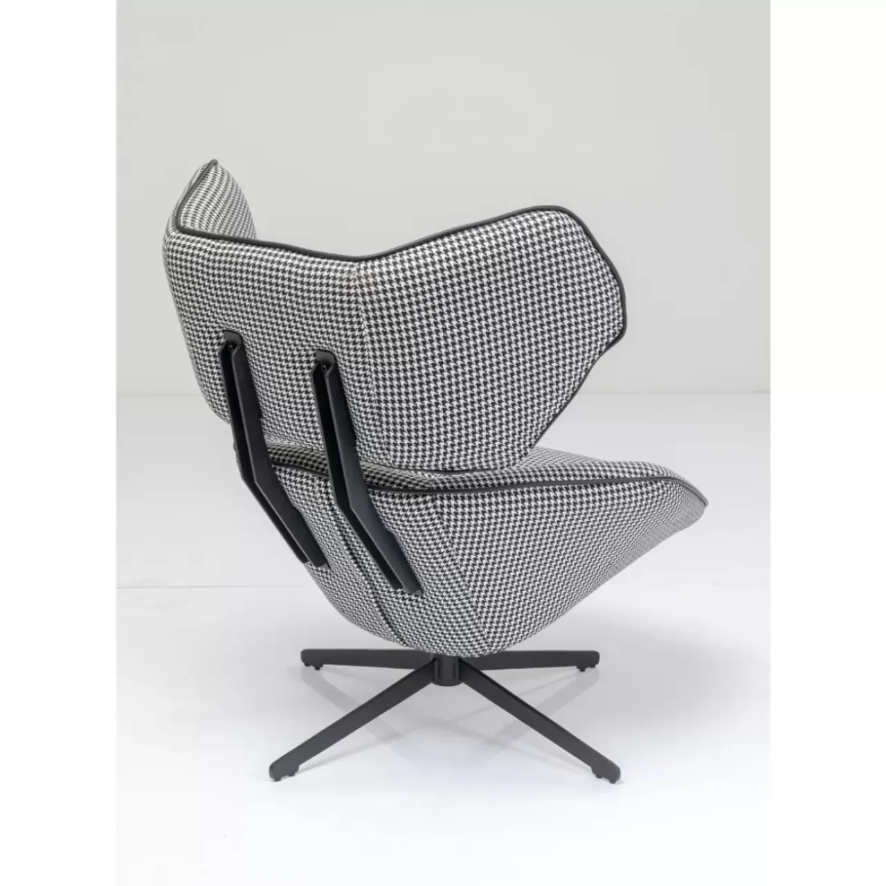 KARE Design Sessel-Drehsessel Toledo Schwarz Weiss