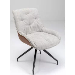 KARE Design Stühle-Drehstuhl Lori Grau Braun