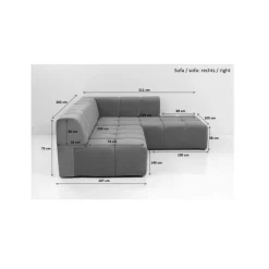 KARE Design Sofas & Couches-Ecksofa Belami Grau Rechts