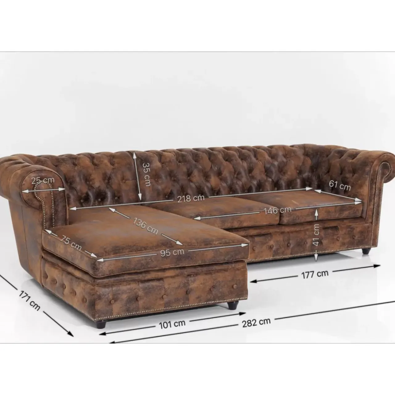 KARE Design Sofas & Couches-Ecksofa Cambridge Vintage Smart L