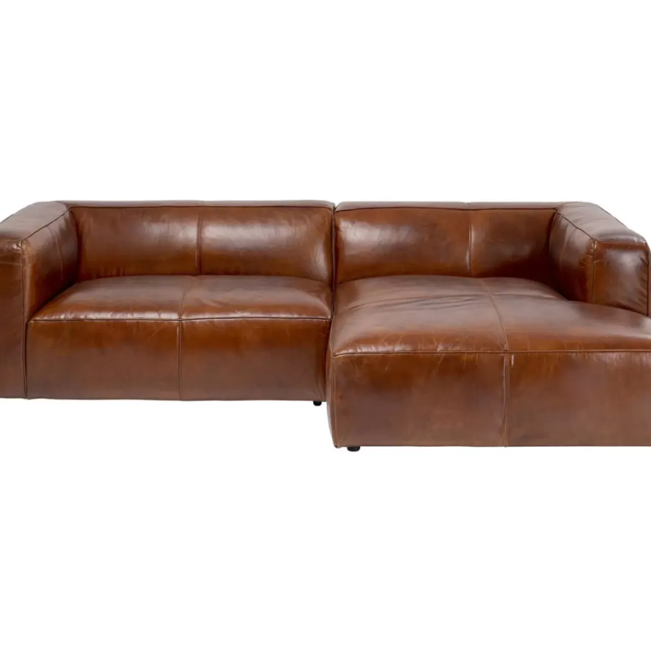 KARE Design Sofas & Couches-Ecksofa Cubetto Leder Braun
