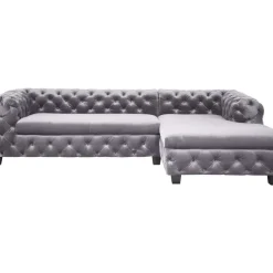 KARE Design Sofas & Couches-Ecksofa Desire Velvet Silbergrau R