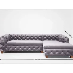 KARE Design Sofas & Couches-Ecksofa Desire Velvet Silbergrau R