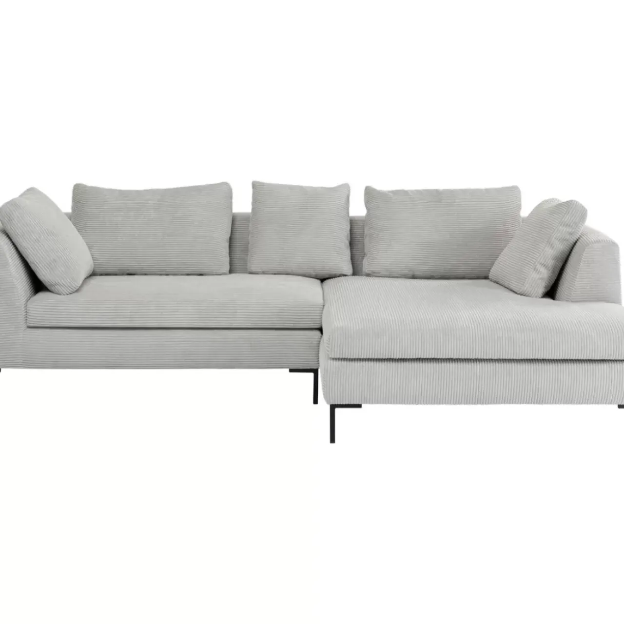 KARE Design Sofas & Couches-Ecksofa Gianni Cord Grau Rechts